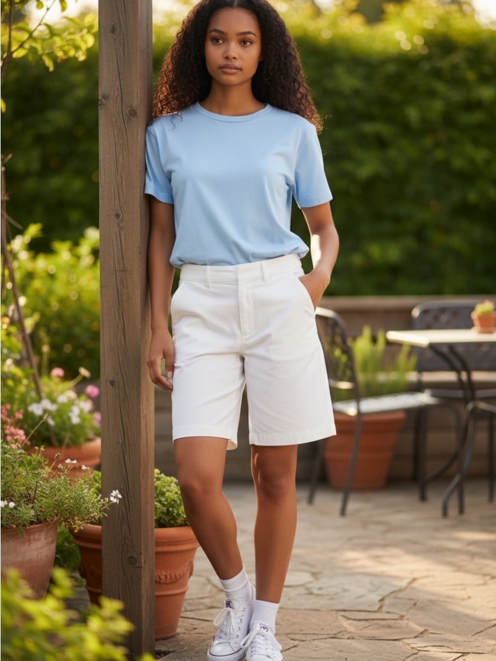 Dana Buchman White Bermuda Shorts Large